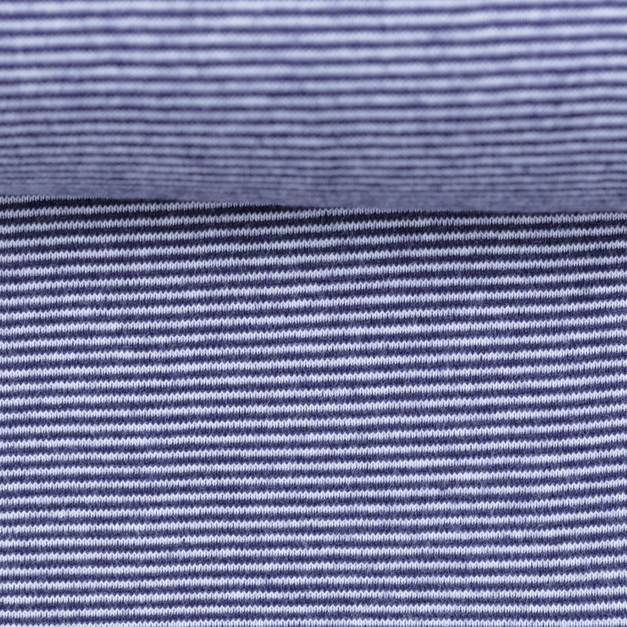 Bündchenstoff Stella 50cm breit, dunkelblau/weiß schmal gestreift      