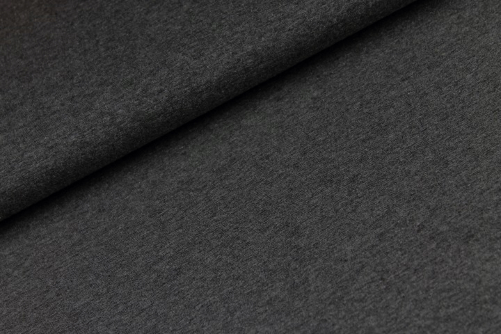 Baumwolljersey uni in anthrazit melange
