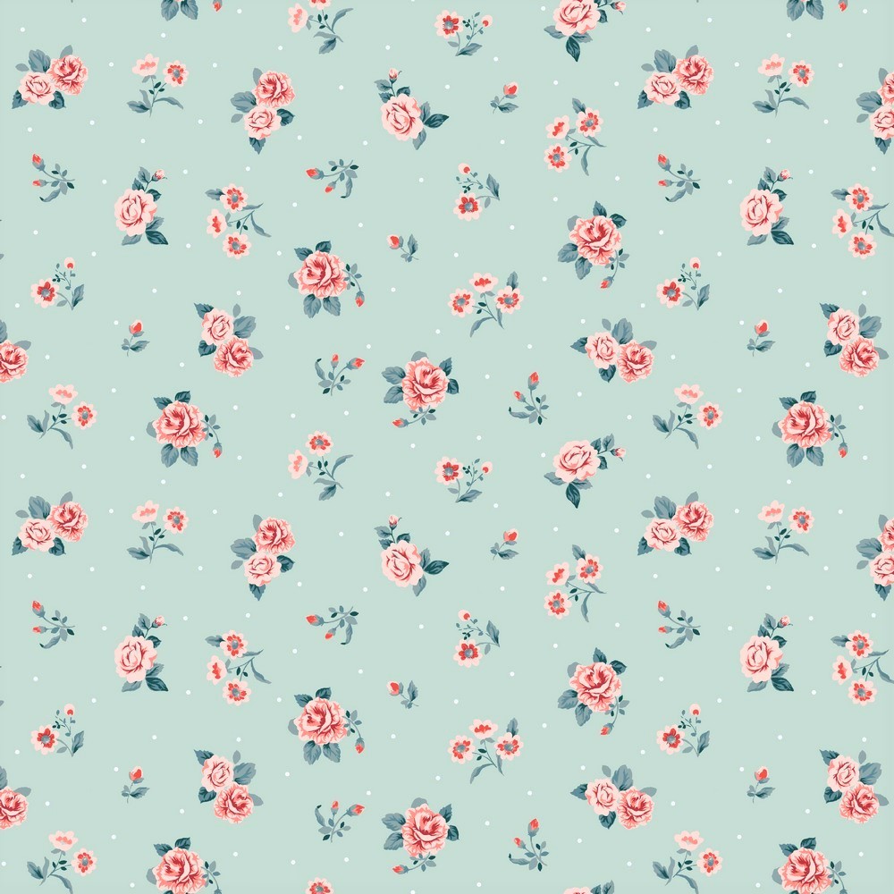 Softsweat angeraut Organic Cotton "Roses" - dusty mint