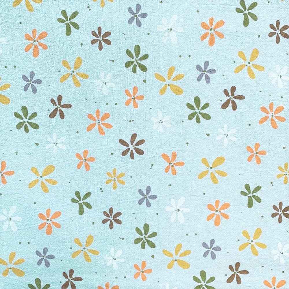 Baumwollstoff Dipinto mit bunten Blumen - dusty mint (320)        