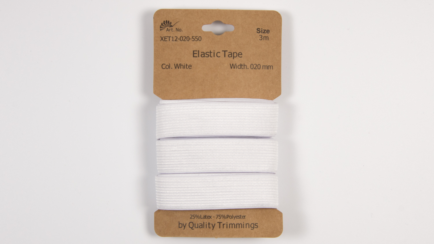 Karte 3m Elastik Gummi 20mm breit in white (550)  