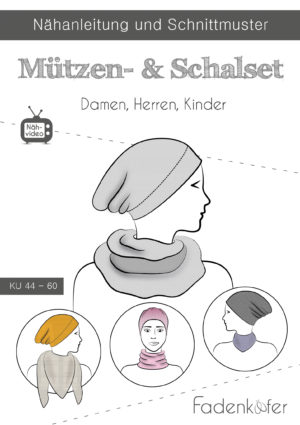 Papierschnittmuster Mützen-Schal-Set von Fadenkäfer    