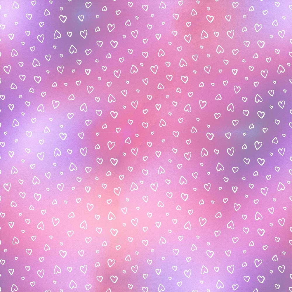 Sommersweat Digitaldruck "Batik Hearts" - rosa/flieder
