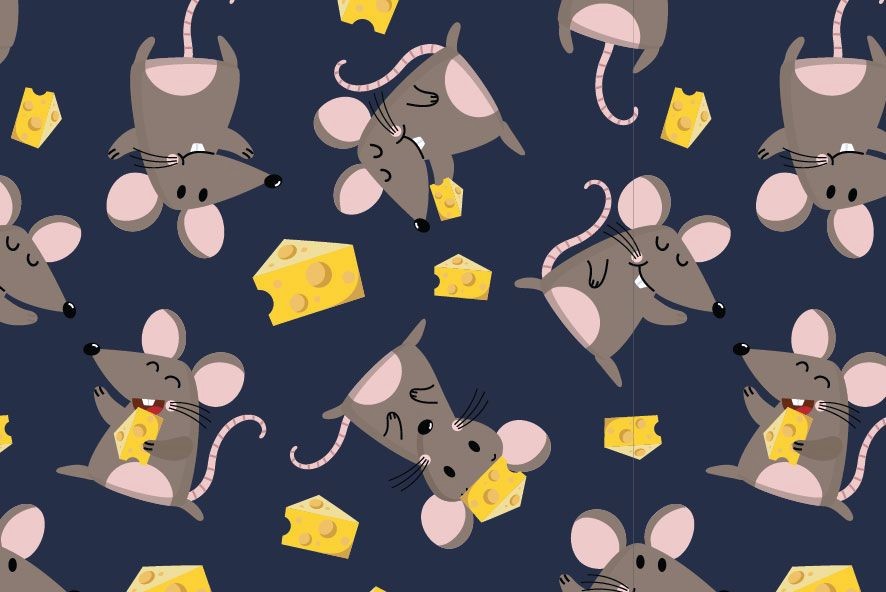 Digitaljersey "Mouse best friend" mit Mäusen und Käse - navy