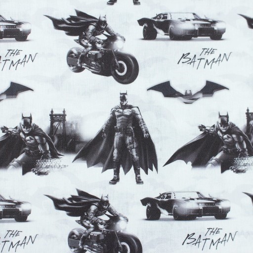 Baumwollstoff Digital Lizenz mit "The Batman" - ecru