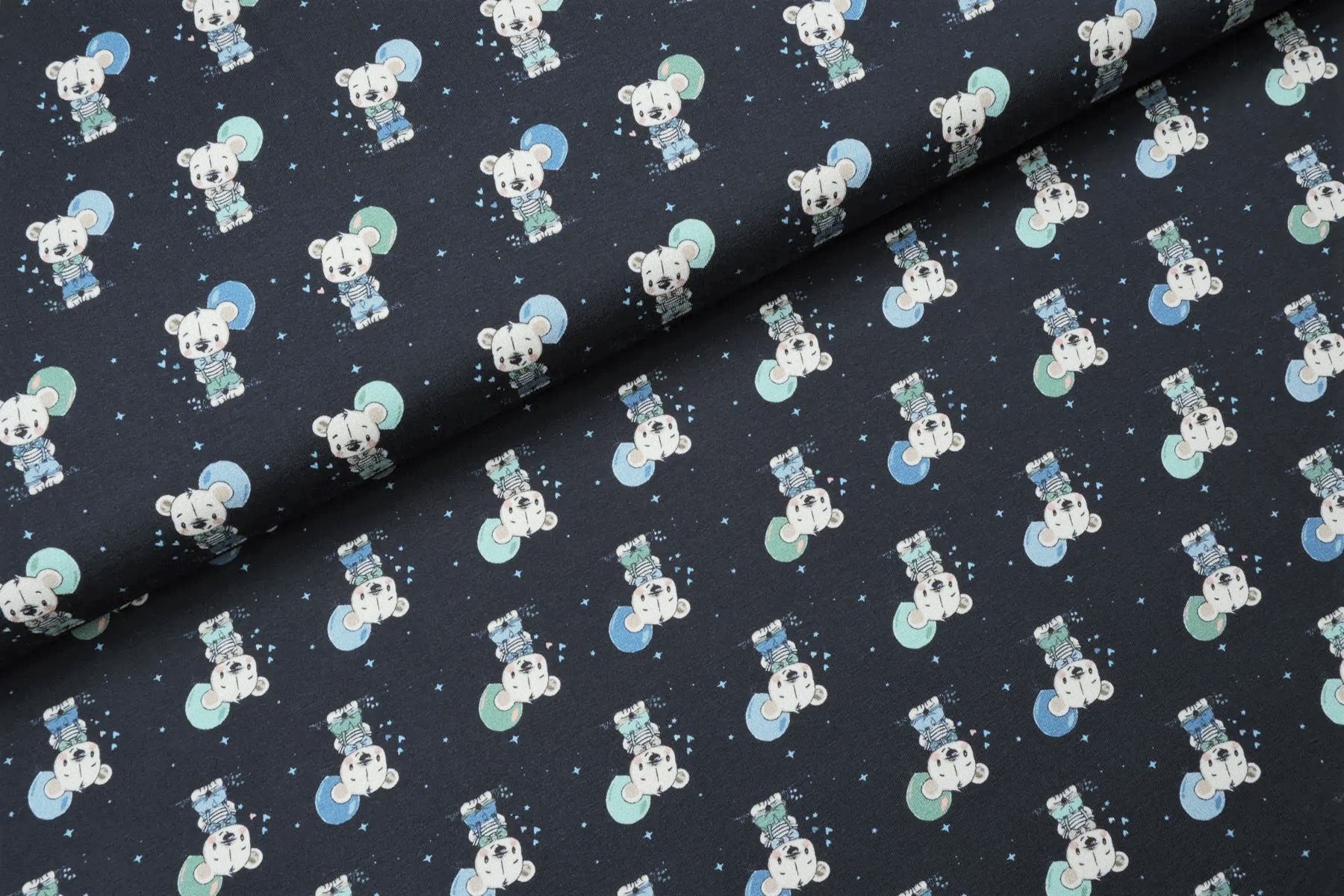 Digitaljersey "Baby Bear"mit Bären und Luftballons - navy