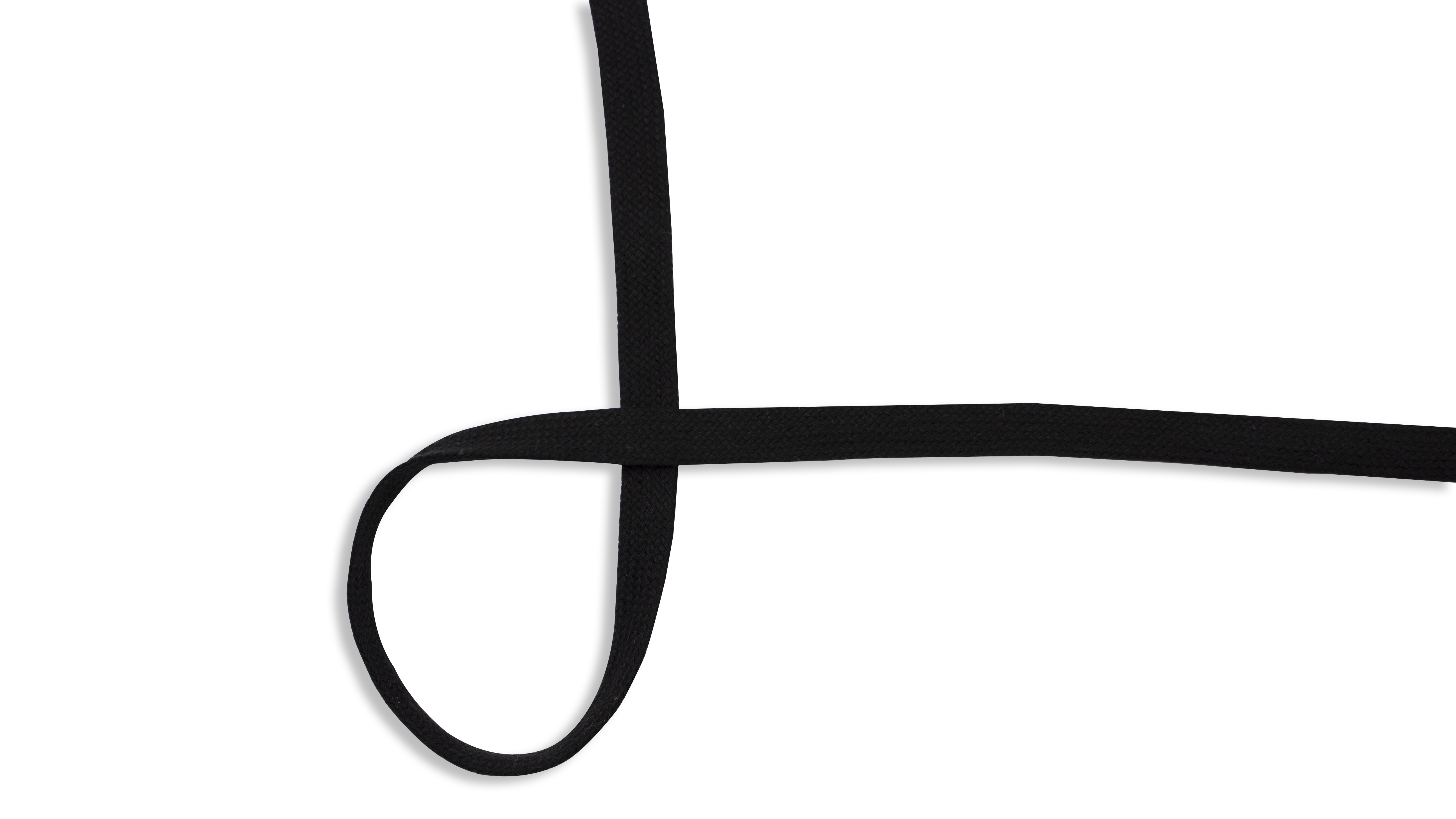 Kordel Baumwolle flach 15mm uni schwarz (569)