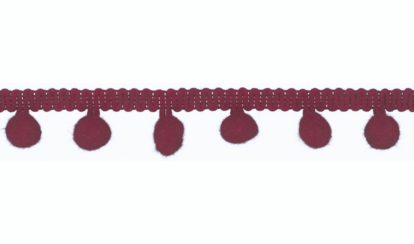 Pom Pom Borte in uni bordeaux 15mm (519)     