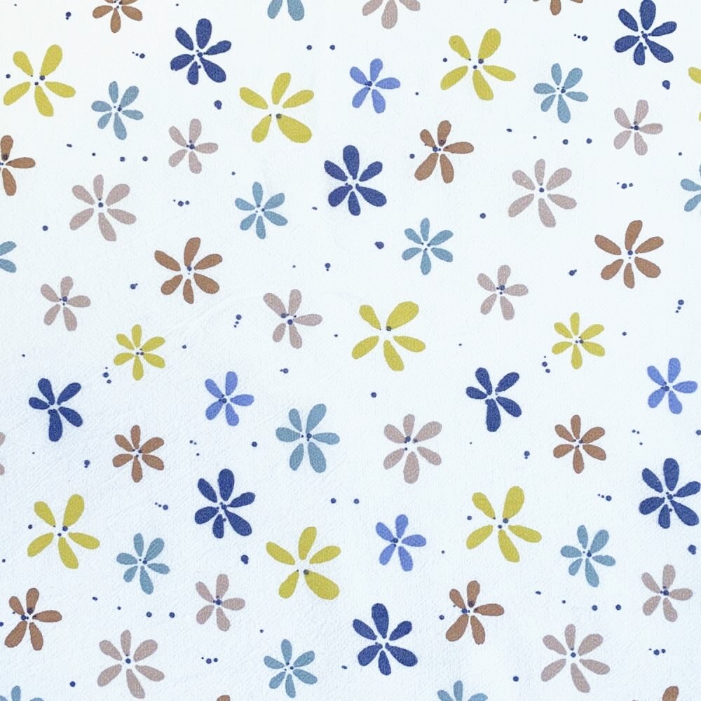 Baumwollstoff Dipinto mit bunten Blumen - ecru (020)         