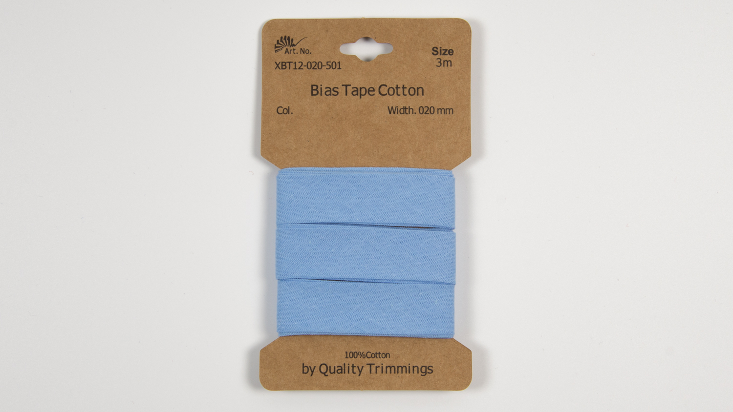 Karte 3m Baumwoll-Schrägband 20mm breit in asley blue (501) 