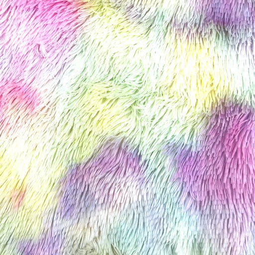 Kunstfell Langhaar - regenbogenfarben pastell