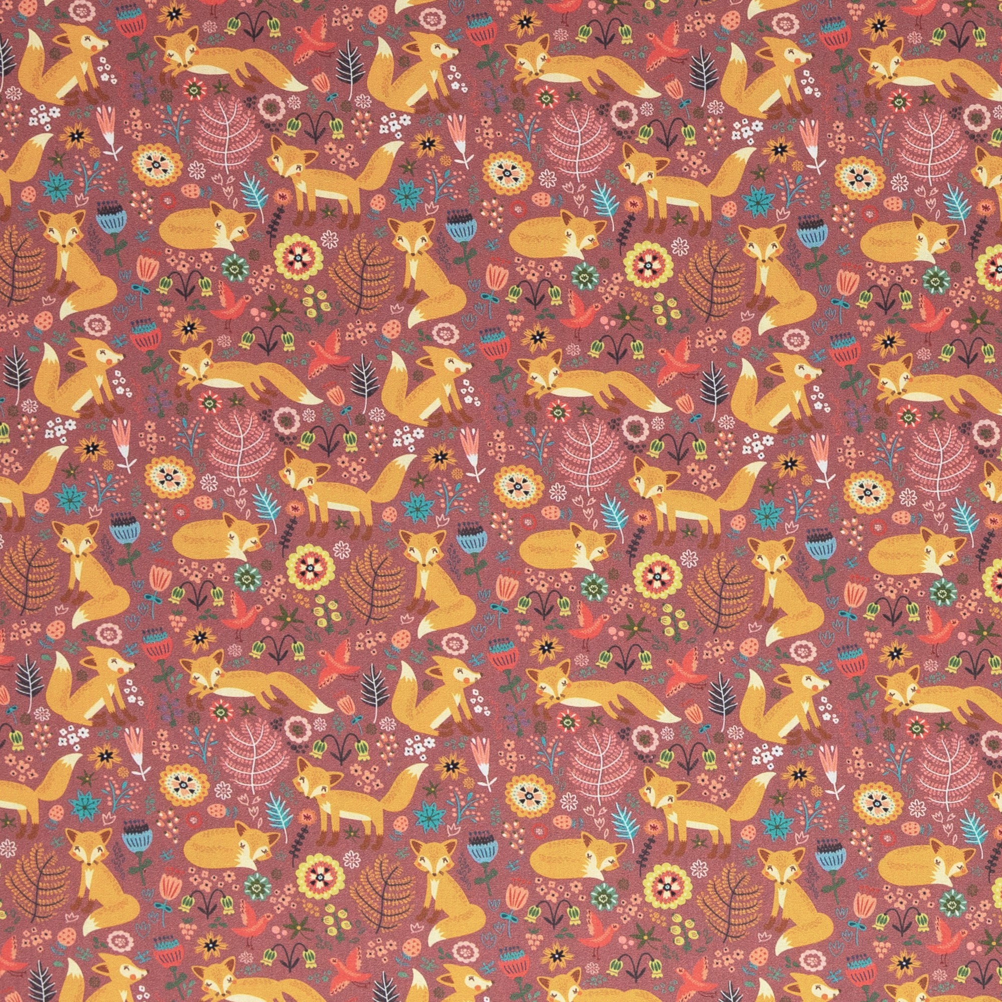 Baumwollstoff "Bodo" von Swafing mit Füchsen - terracotta