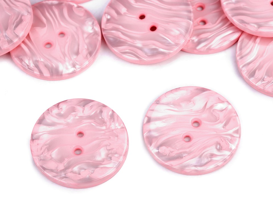 Kunststoff-Knopf Perlmutt Effekt rosa 38,1 mm 