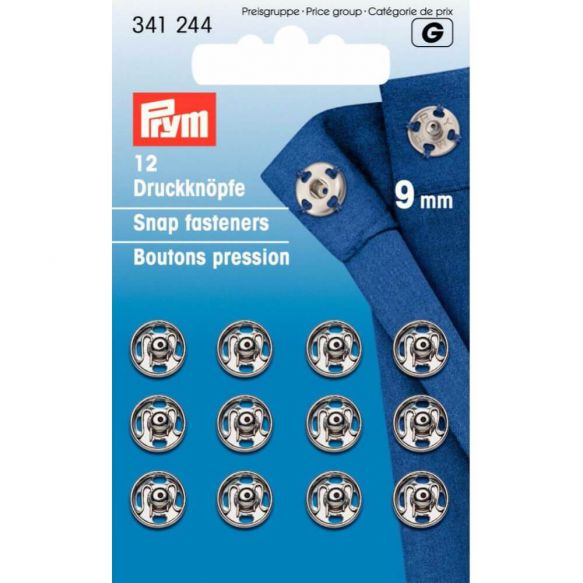 Prym Annäh-Druckknöpfe 9mm silber  (341 244)