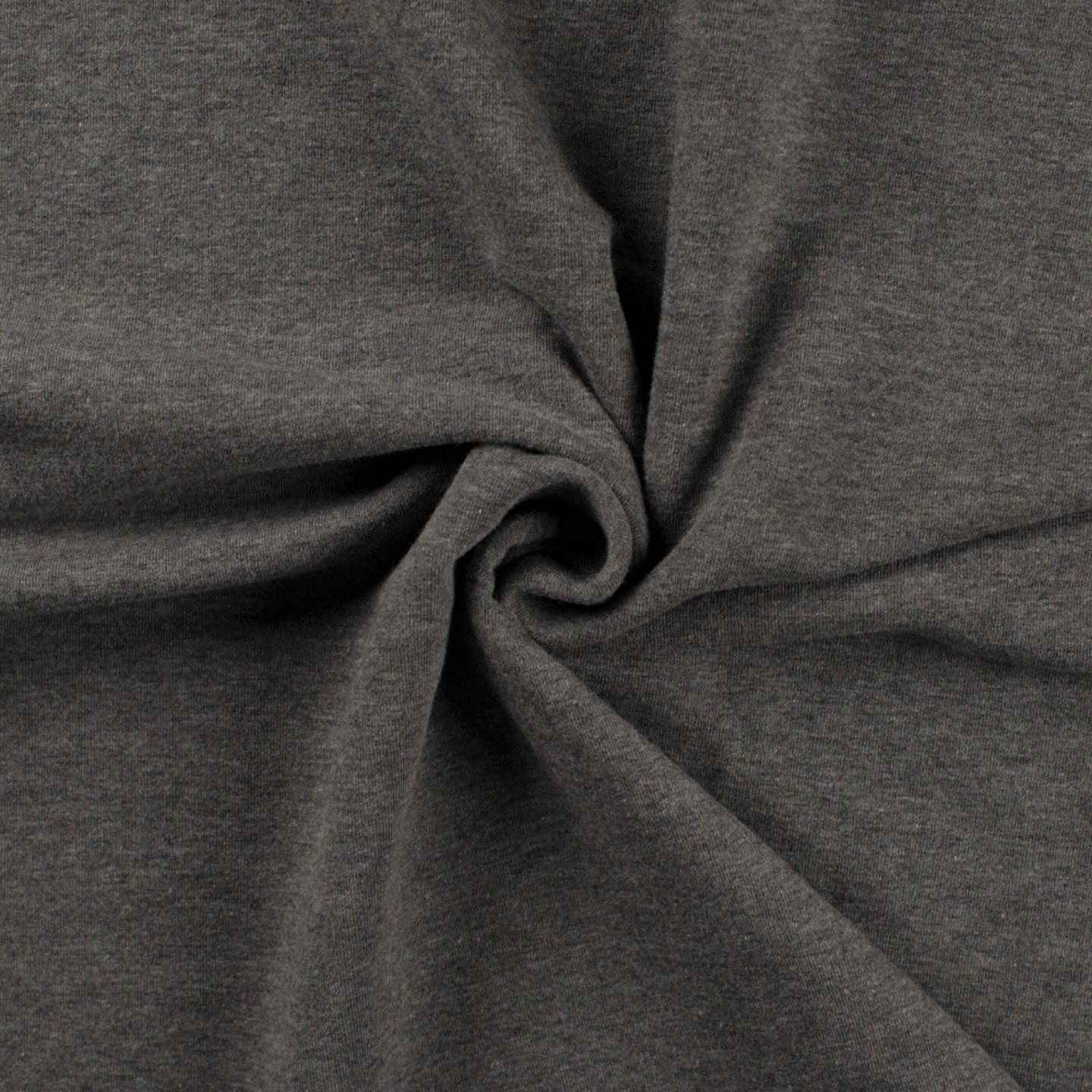 Bündchenstoff Milan uni mid grey melange (661)    