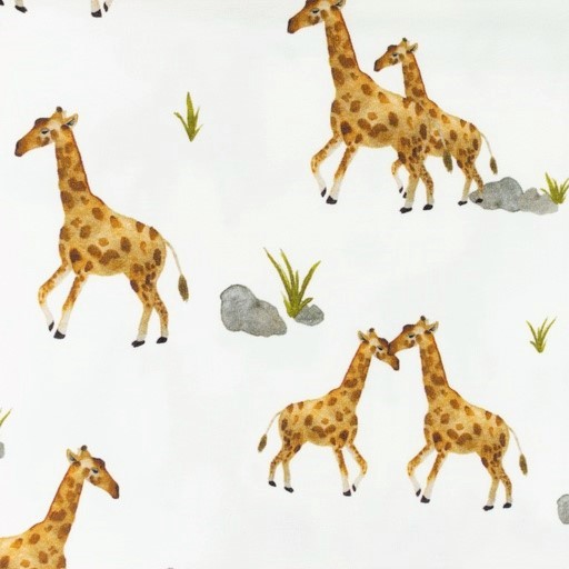Digitaljersey mit Giraffen - ecru   