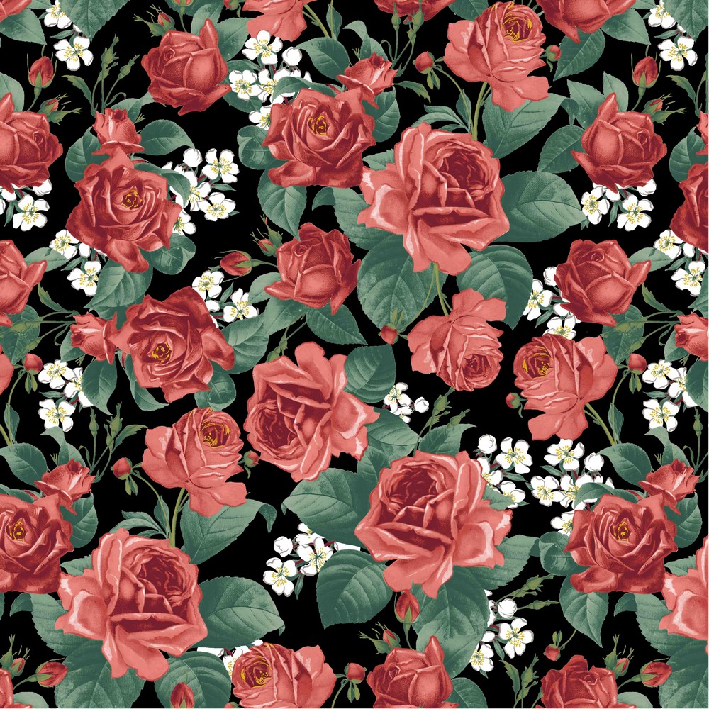 Canvas "Roses" mit Rosen - schwarz