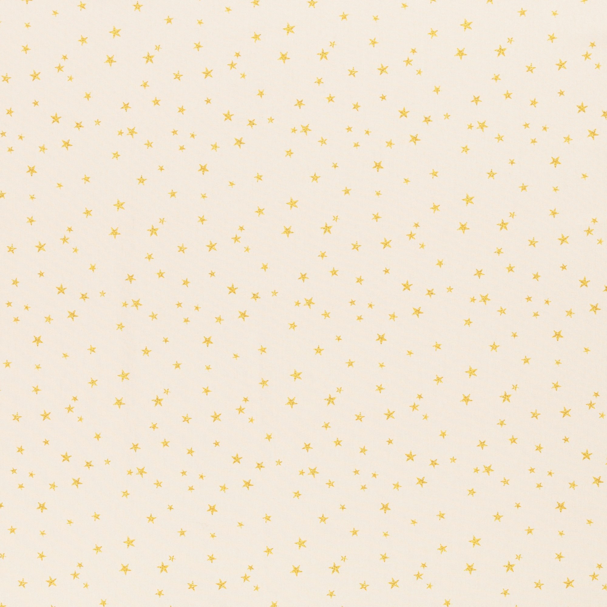 Baumwollstoff mit kleinen goldenen Sternen - creme
