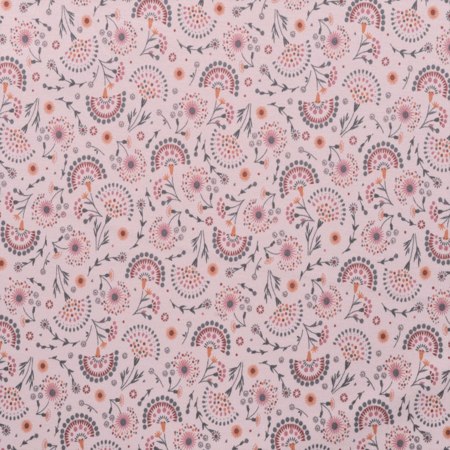  Alpenfleece "Dandelions and Flowers" - dusty rose 