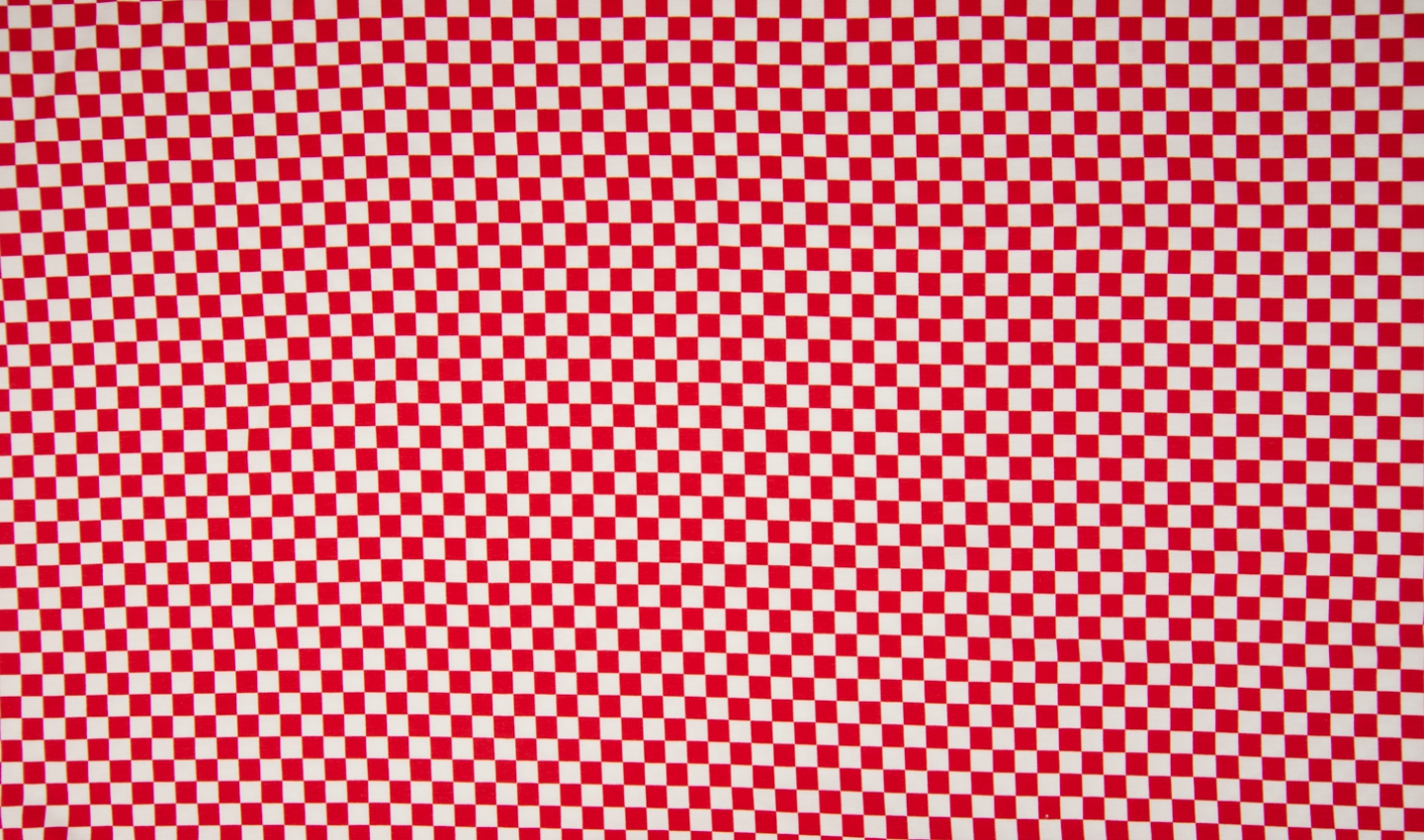 Baumwolljersey mit kleinem Schachbrettmuster - rot/weiß  