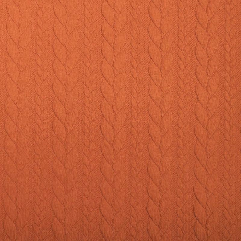 Sweat in Strickoptik mit Zopfmuster - copper orange