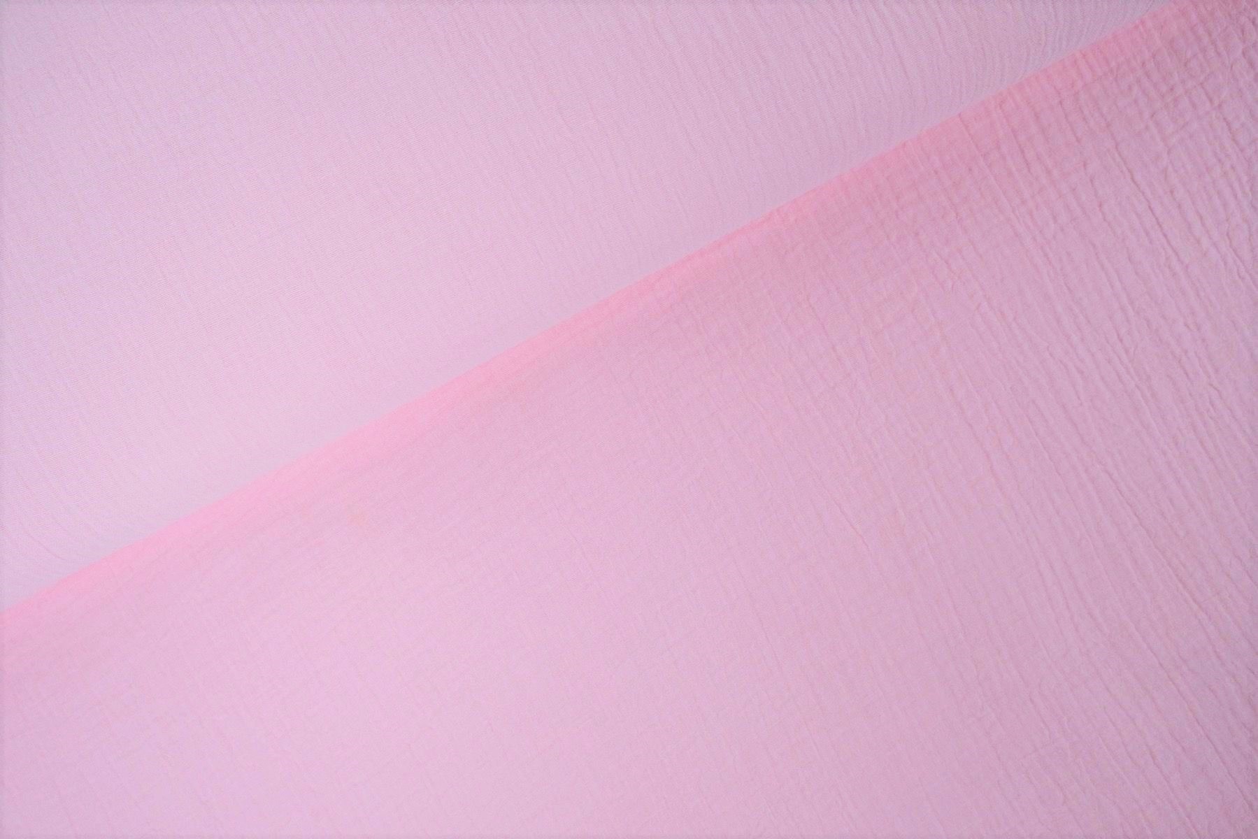 Double Gauze / Musselin uni rosa