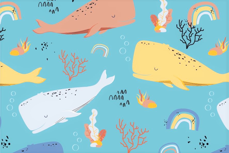 Digitaljersey "Whales in the ocean"  - seagreen