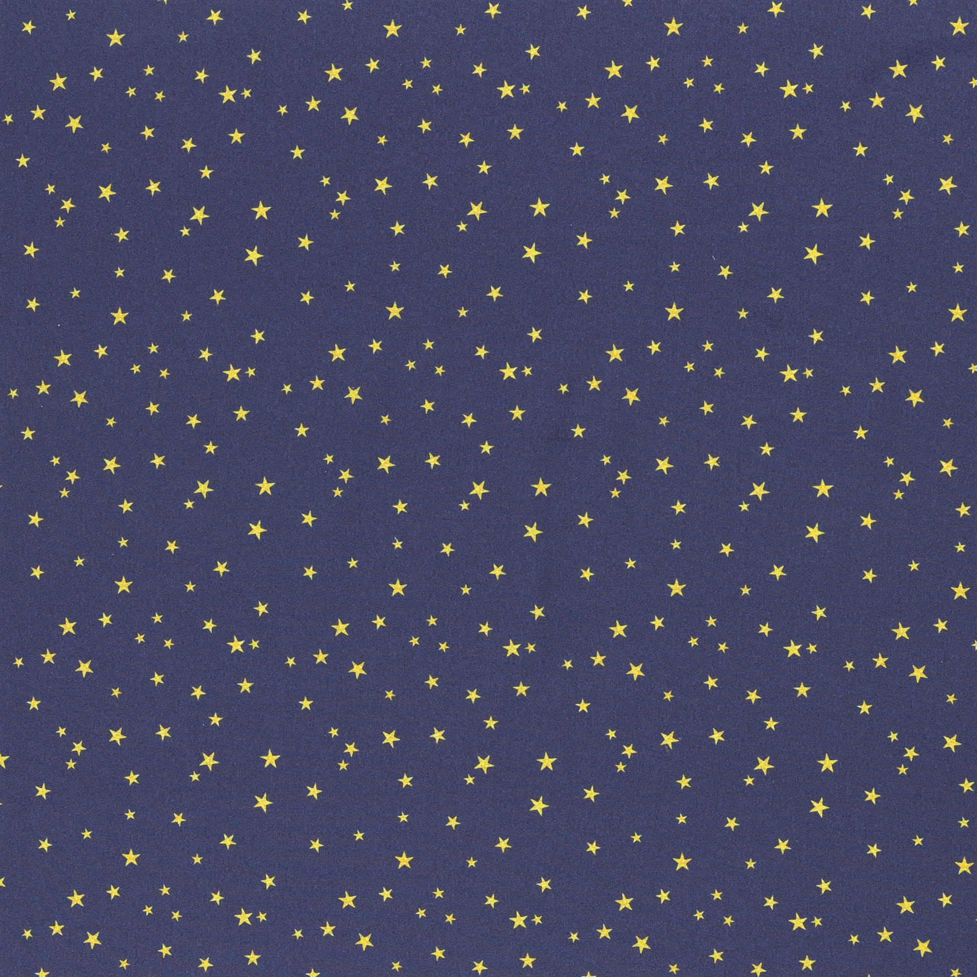 Baumwollstoff mit kleinen goldenen Sternen - dunkelblau