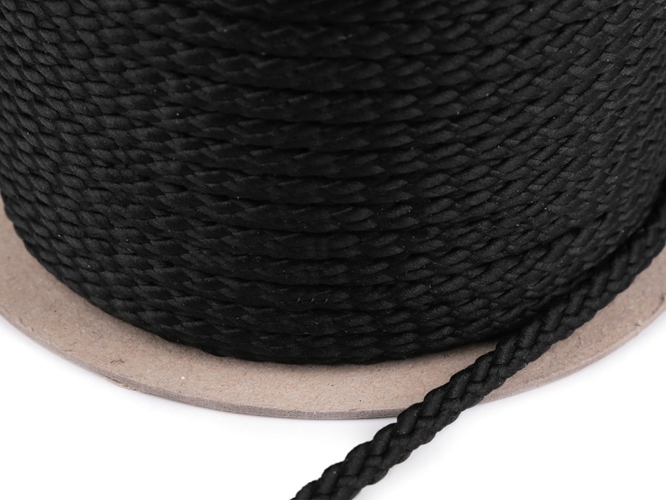 Kordel gedreht 6mm uni schwarz
