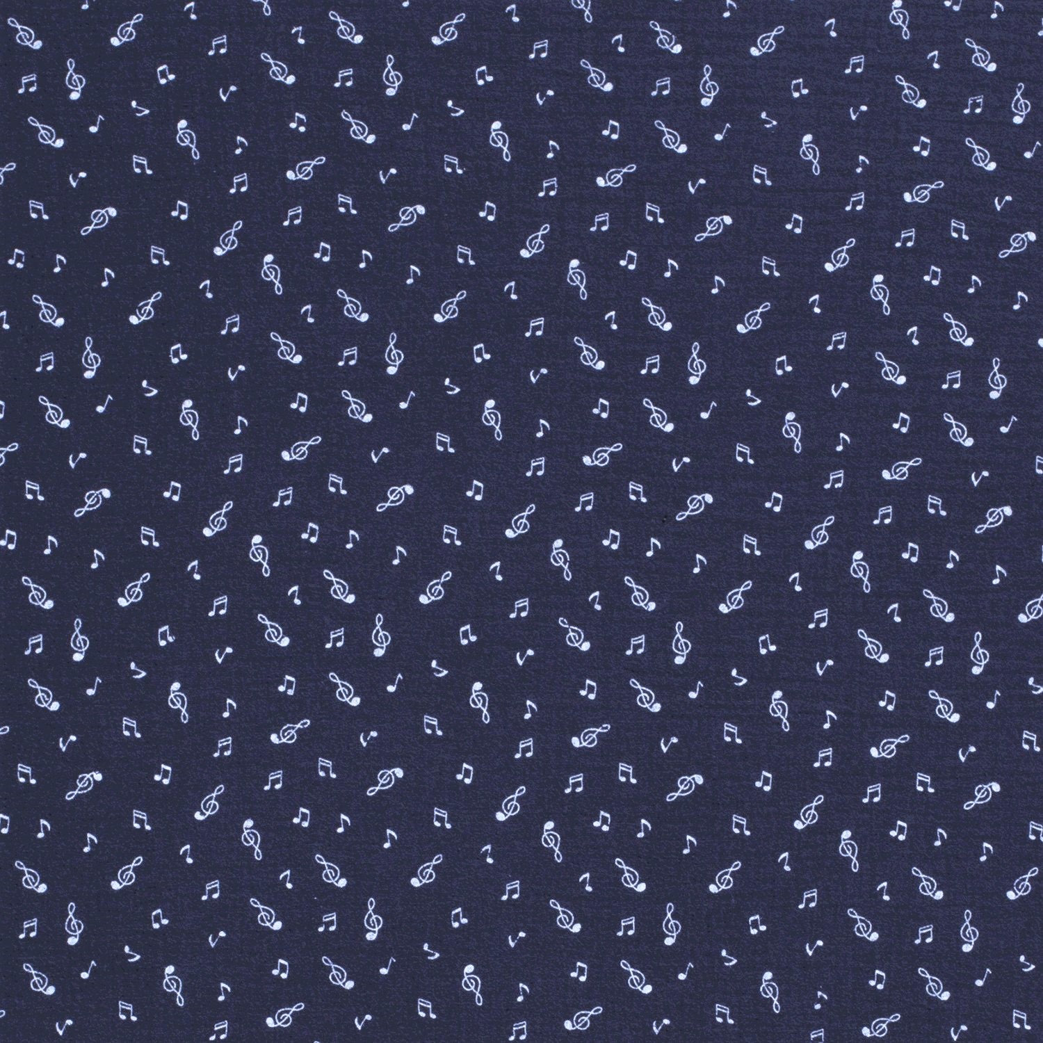 Baumwolle Musselin Double Gauze mit Noten - dunkelblau