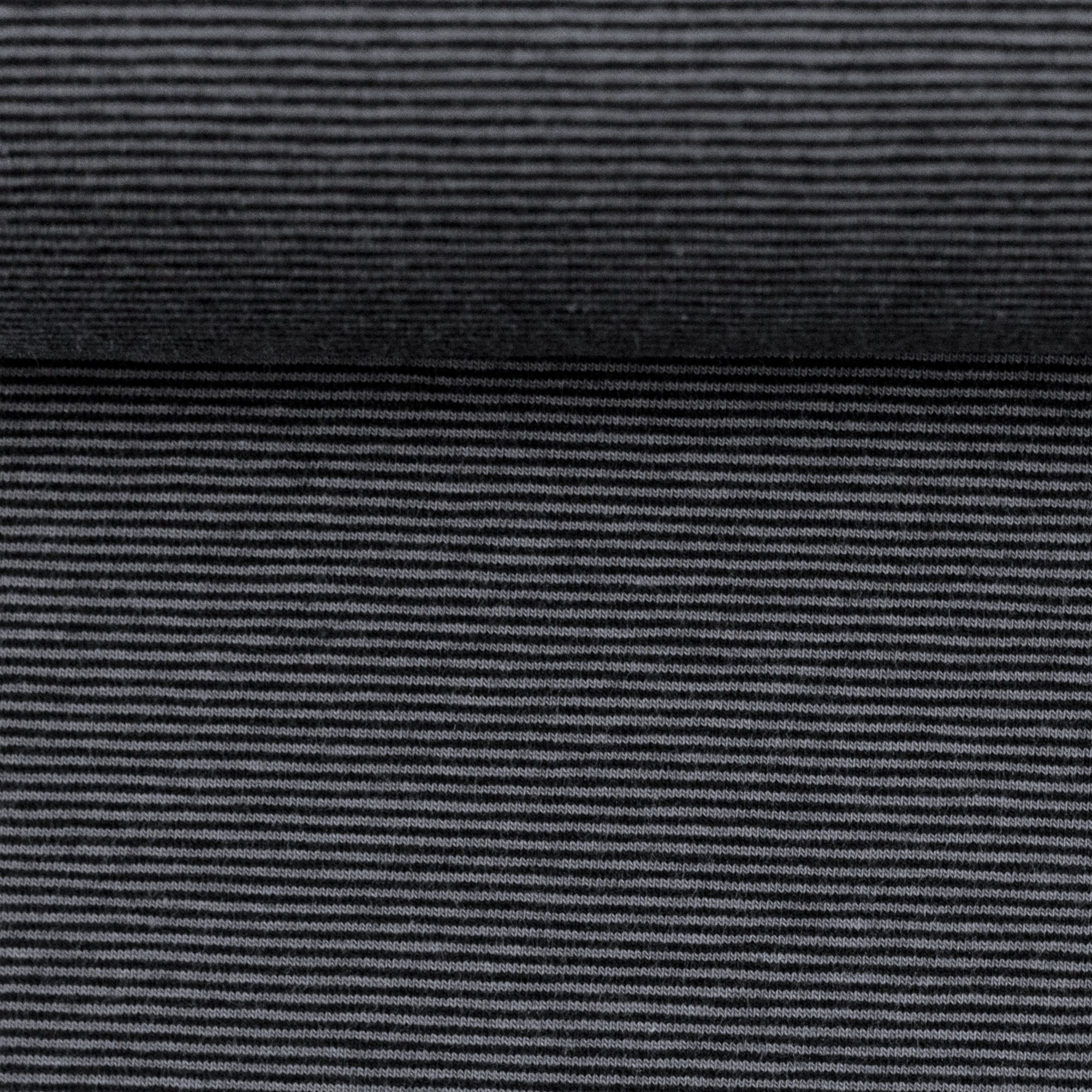 Bündchenstoff Stella 50cm breit, schwarz/grau schmal gestreift    