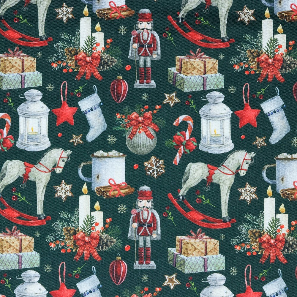 Canvas Digital mit Weihnachtsmotiven - dunkelgrün