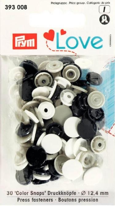 Prym Love Druckknopf Color Snaps 12,4mm marine/weiss/grau 393.008