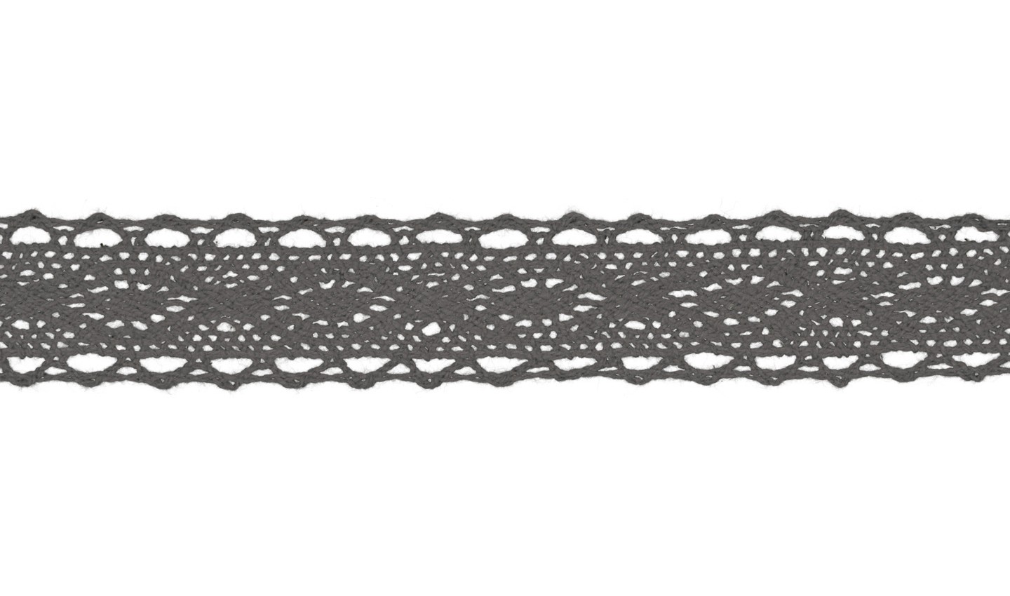 Baumwoll-Klöppelspitze grey 25mm (562)                            