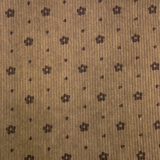 Feincord mit kleinen Dots und Blümchen - hellbraun