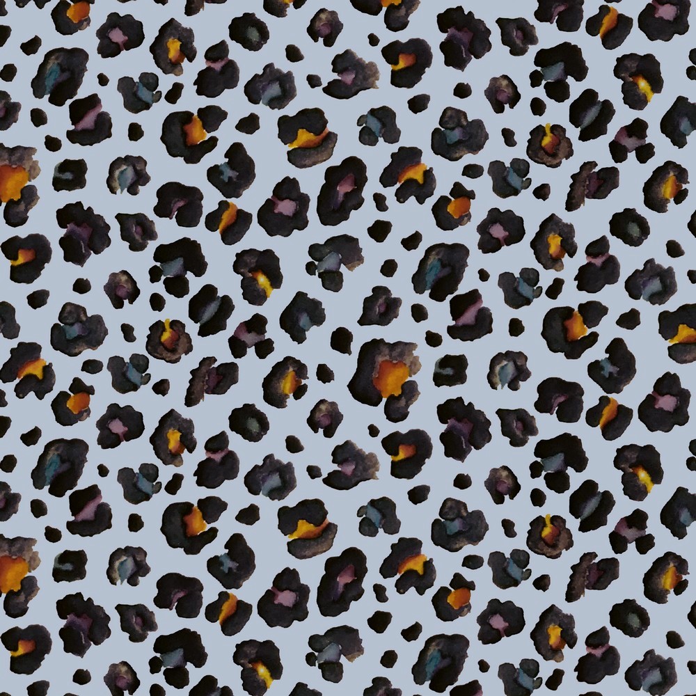 Digitaljersey Organic Cotton "Animal Print" - hellgrau