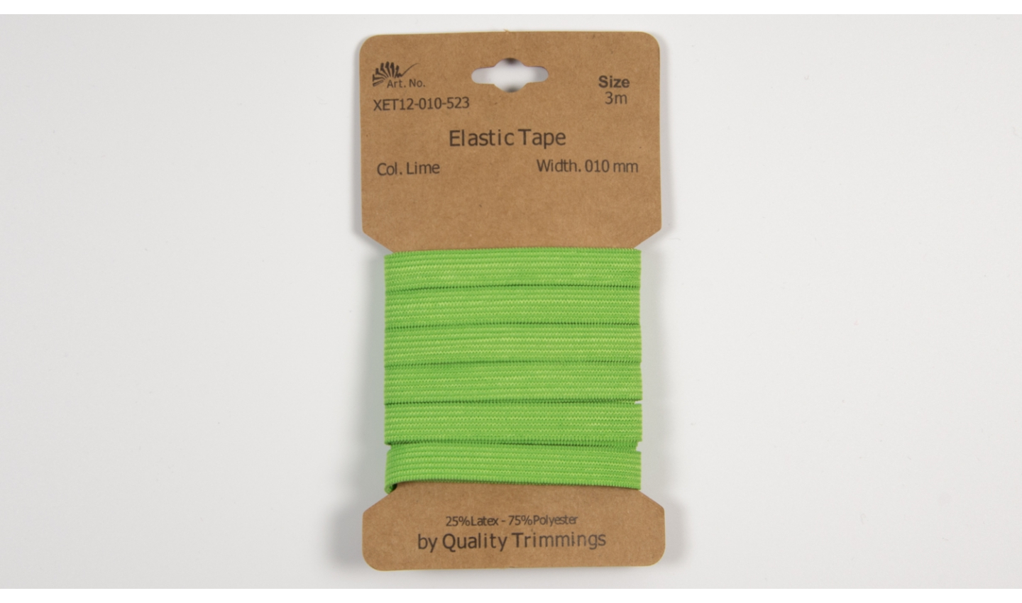Karte 3m Elastik Gummi 10mm breit in lime (523)              