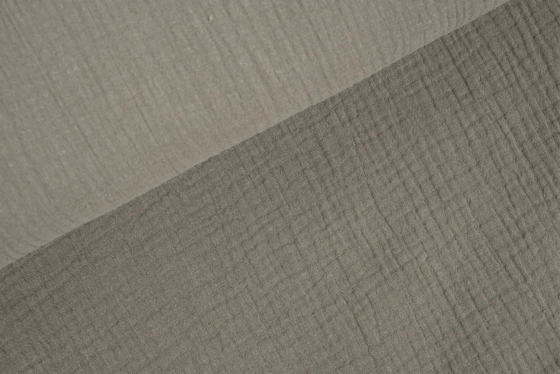 Double Gauze / Musselin uni grau