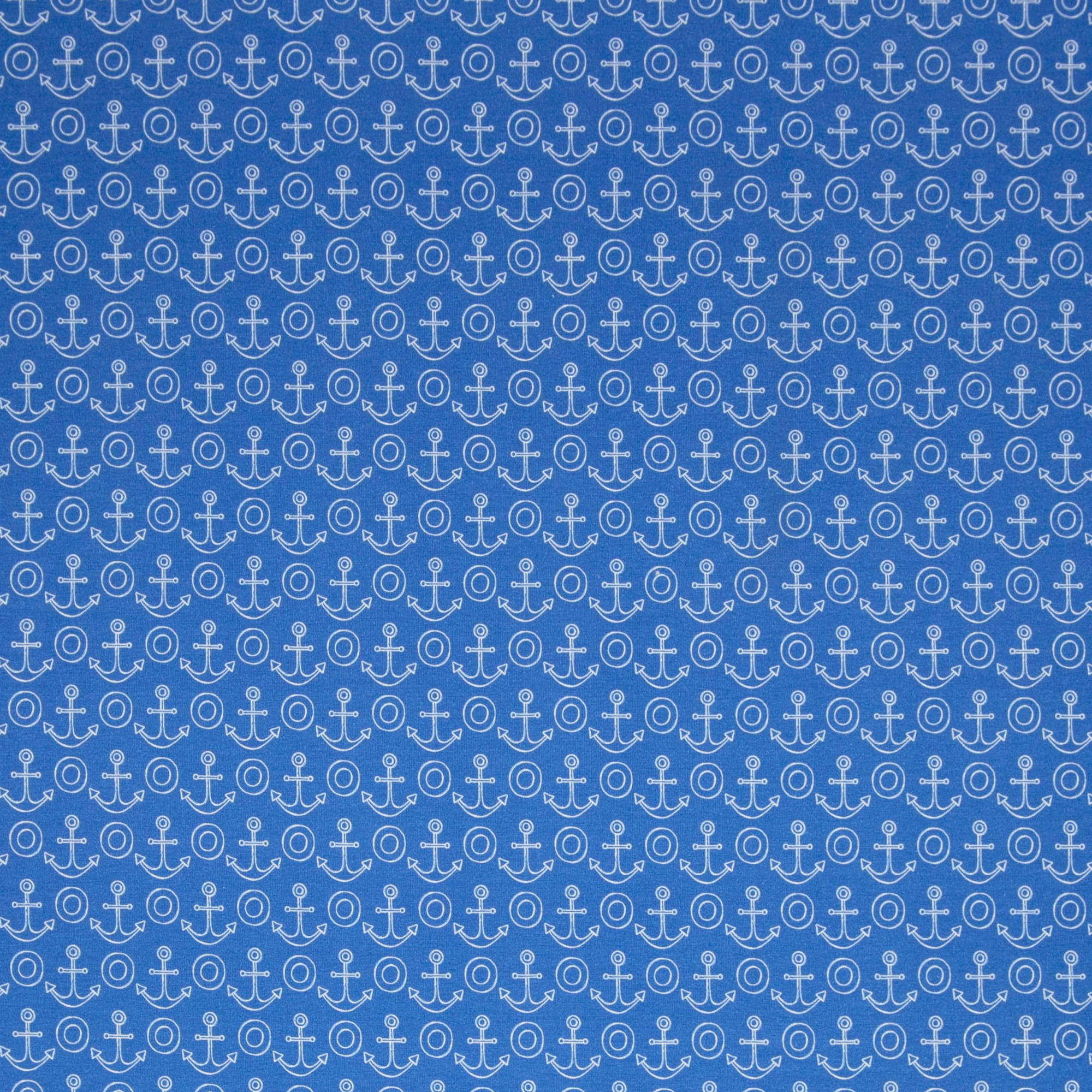 Baumwolljersey Swafing "Moin Moin" by Steinbeck mit Anker und Ringen - blau