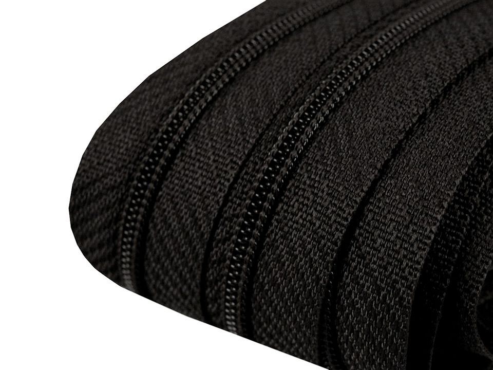 25m Endlos-Reissverschluss + 50 Zipper Farbe schwarz
