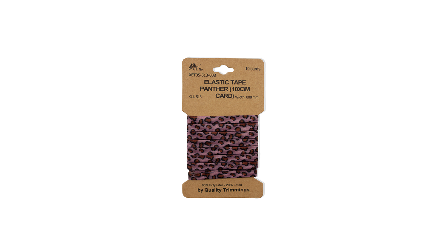 Karte 3m Elastik Gummi Panther 8mm altrosa (513) 