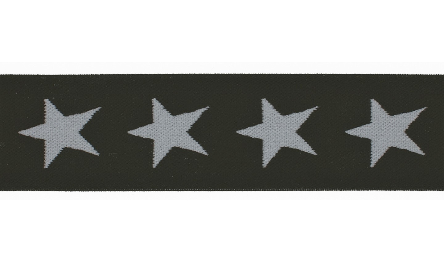 Gummiband 40mm schwarz mit hellgrauen Sternen (569)