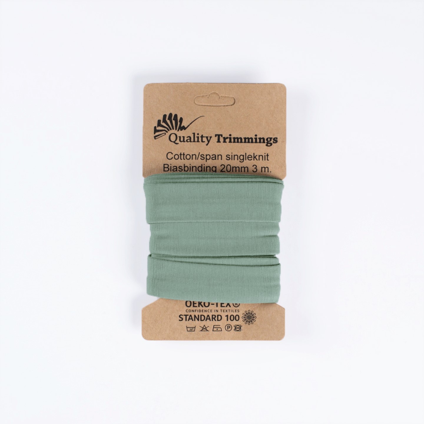 Schrägband Jersey Ben uni dusty mint (210) Karte 3m                                