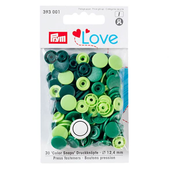 Prym Love Druckknopf Color Snaps 12,4mm dunkelgrün/grün/kiwigrün