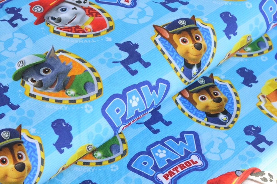 Lizenzjersey Paw Patrol blau mit Chase, Rocky, Rubbel und Marshall