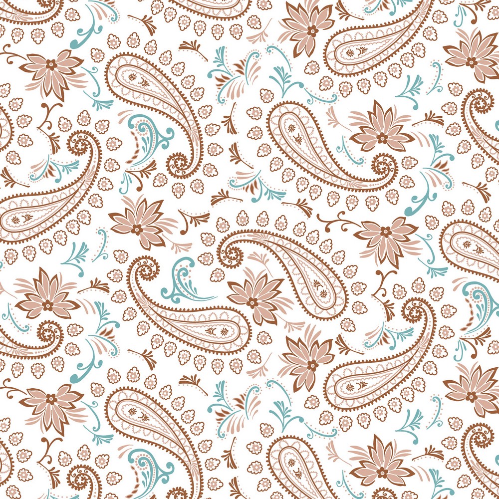 Softsweat angeraut "Paisley" - weiß